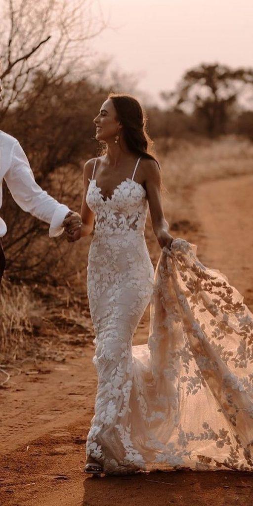 rustic wedding dresses sheath with spaghetti straps enzoani