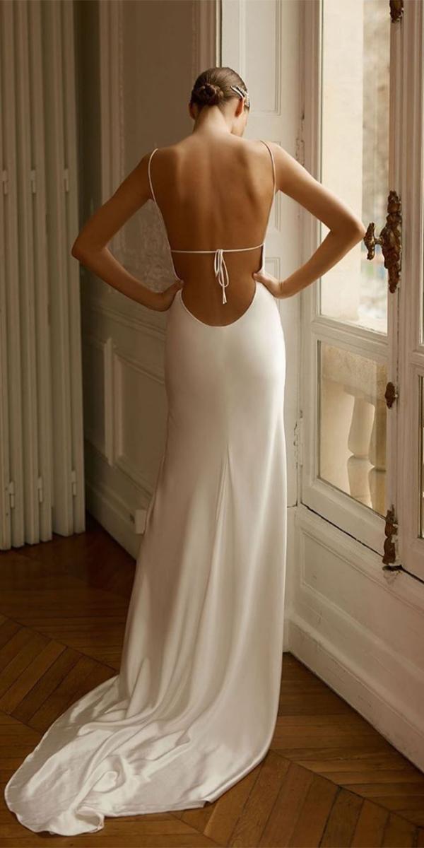 silk wedding dresses sheath backless sexy beach dana harel