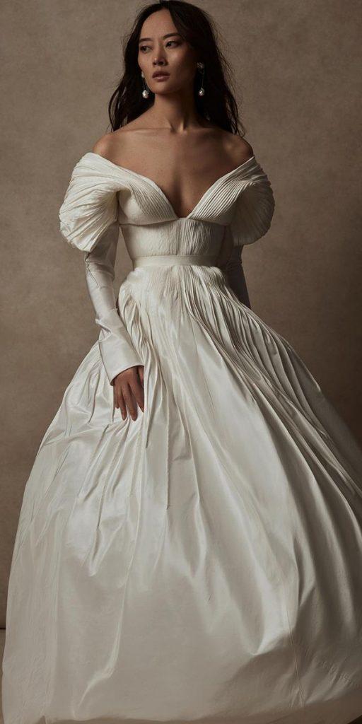 silk wedding dresses simple with sleeves strapless neckline danielle frankel