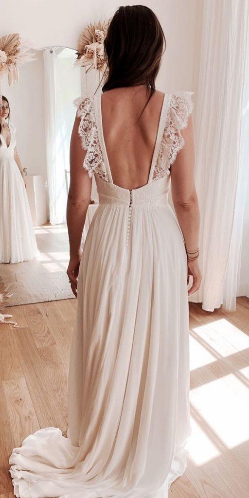 summer wedding dresses boho a line ope back eleonore pauc