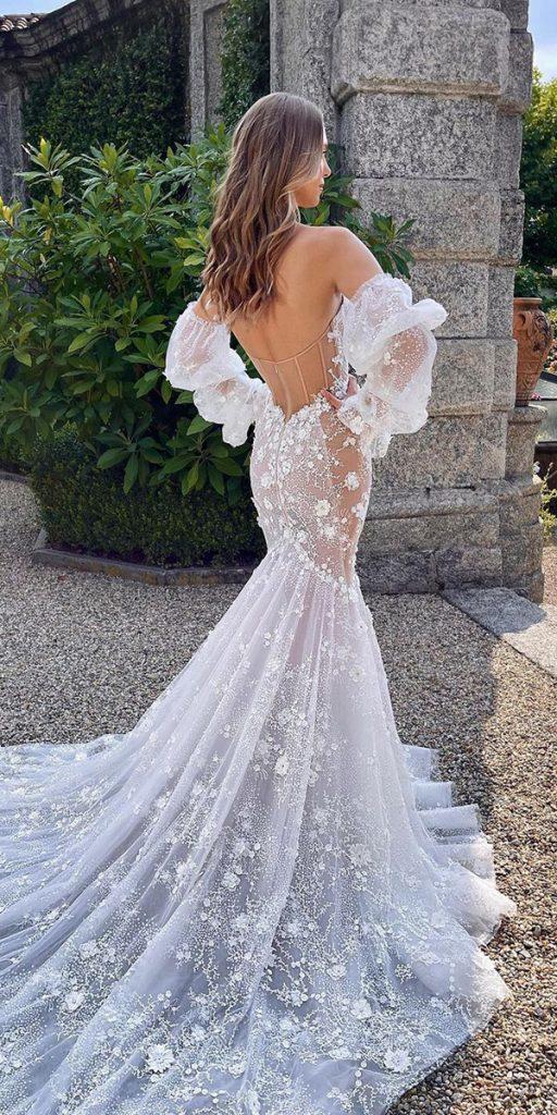 trumpet wedding dresses with train off the shoulder tomsebastien