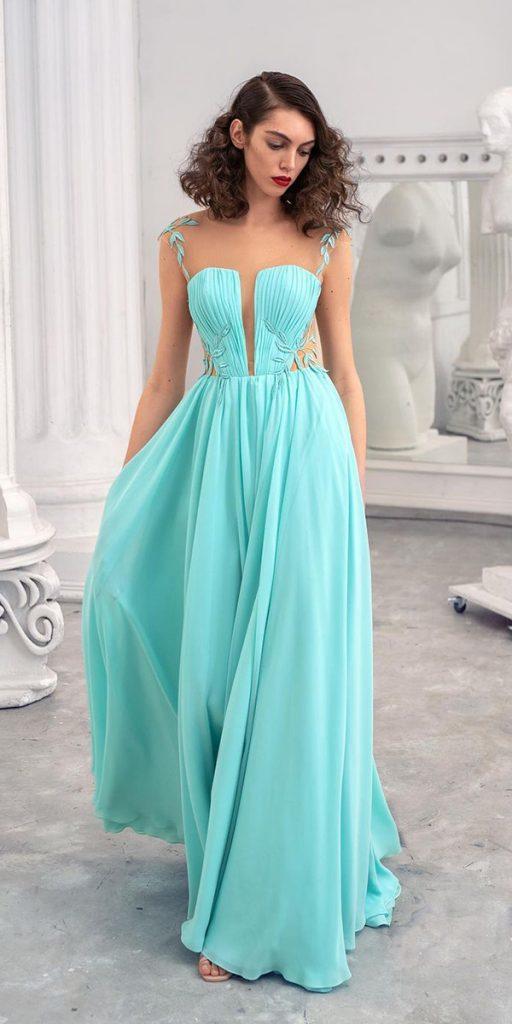 wedding guest designer dresses green simple a line casual papilio