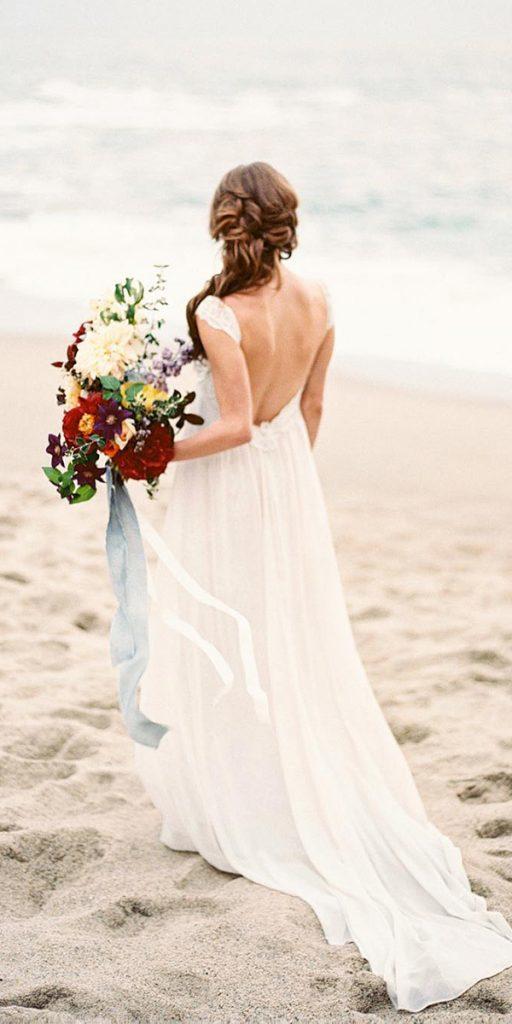 beach destination wedding dresses a line backless simple claire pettibone