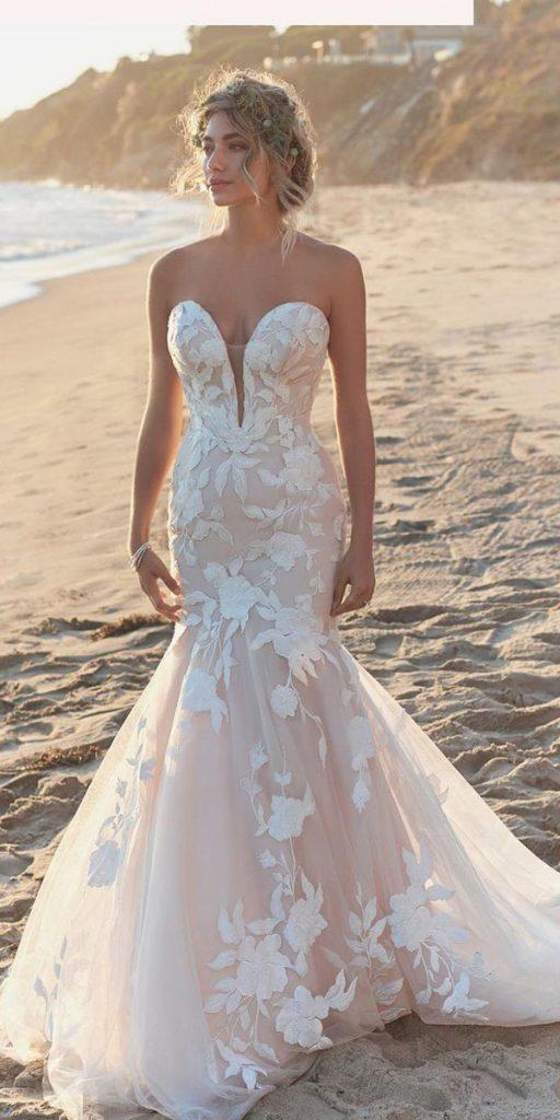 beach destination wedding dresses mermaid sweetheart neckline strapless lace maggiesottero
