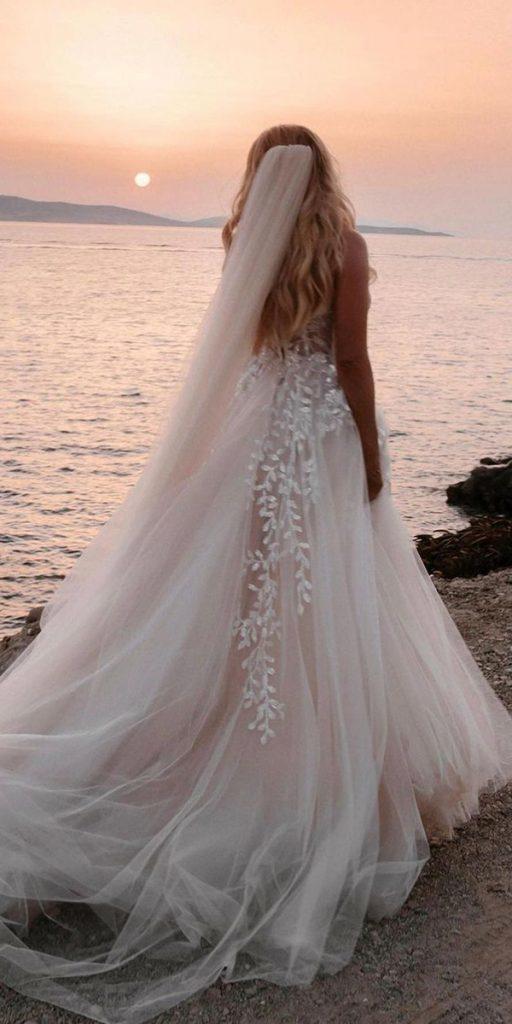 beach wedding dresses a line low back berta