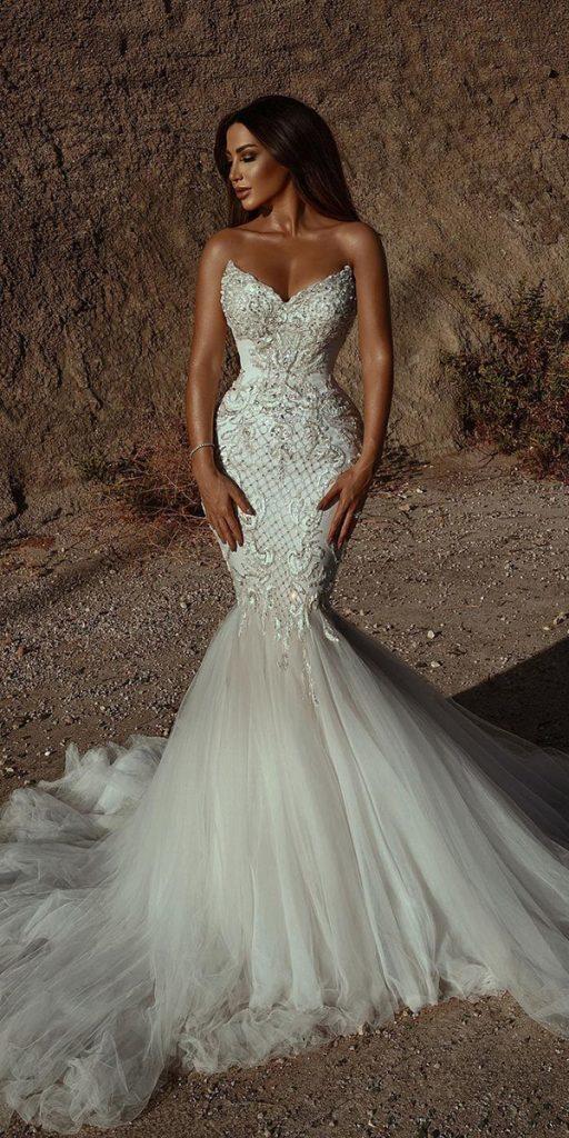 wedding dresses sweetheart neckline mermaid style with bling