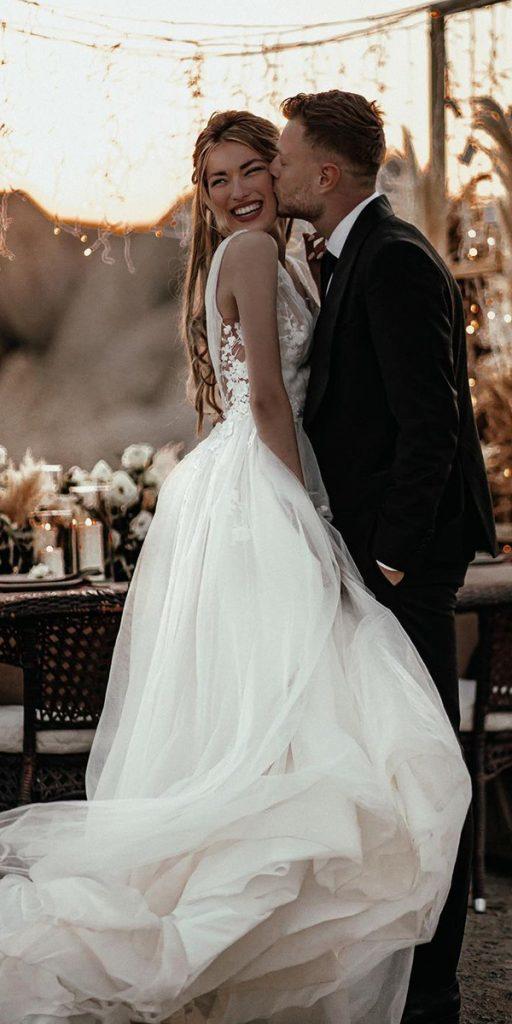 trendy wedding dresses a line country low back evalendel