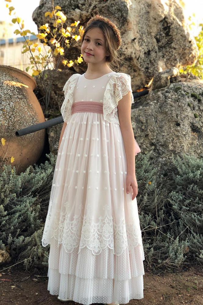 vintage flower girl dresses alce rustic with bow marinasmoda