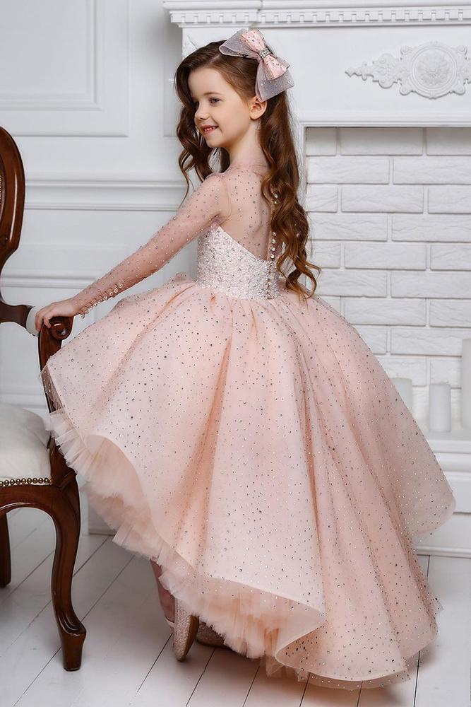 vintage flower girl dresses rose with illusion long sleeves vintagerosebyhannaha