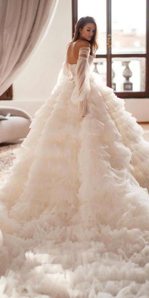 ball gown wedding dresses simple tuffled skirt millanova