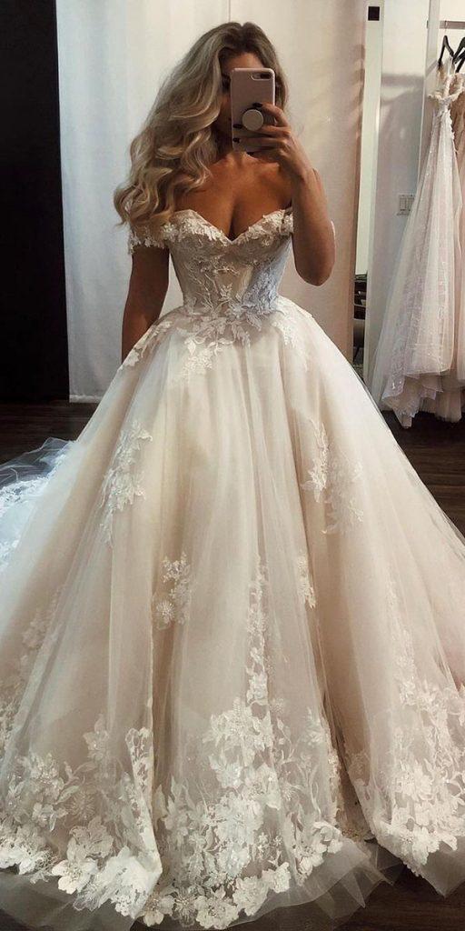 ball gown wedding dresses sweetheart neckline off the shoulder ines di santo