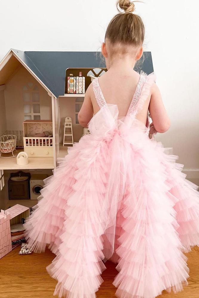 country flower girl dresses blush simple with bow pallascouture