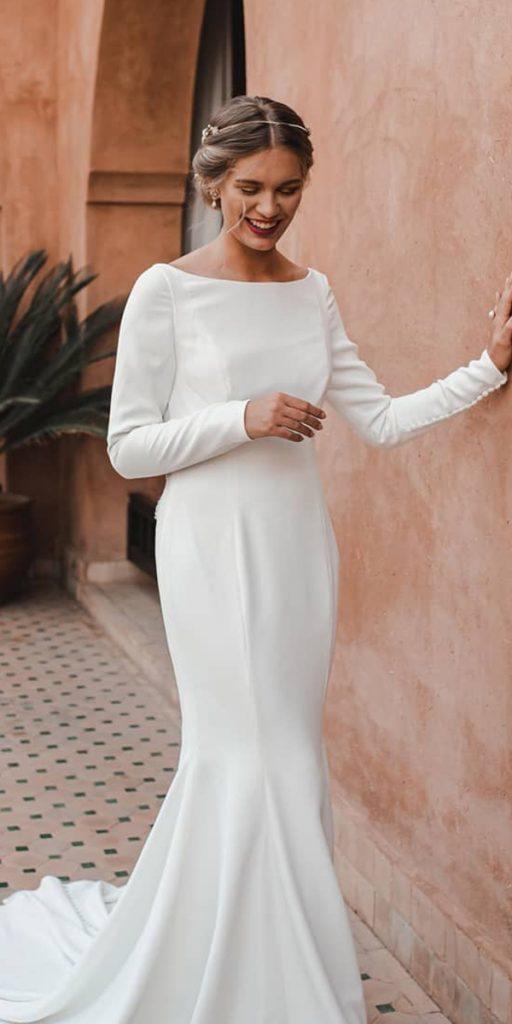 modest wedding dresses with sleeves simple mermaid romantic justinalexander