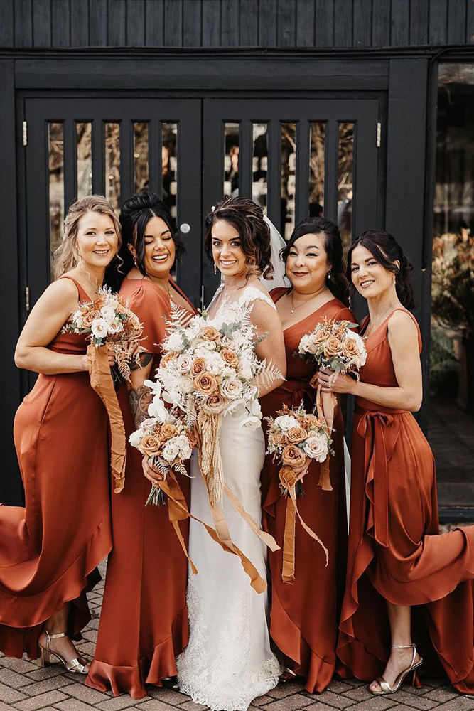 rustic bridesmaid dresses barn orange rust olegs_samsonovs