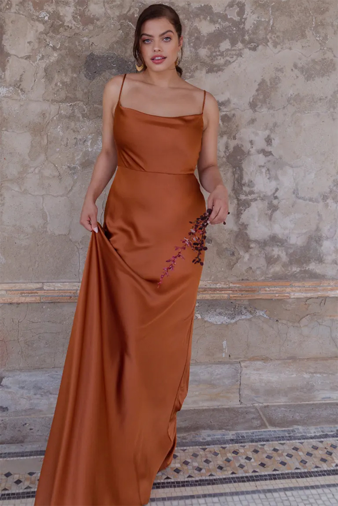 rustic bridesmaid dresses long simple satin jenny yoo