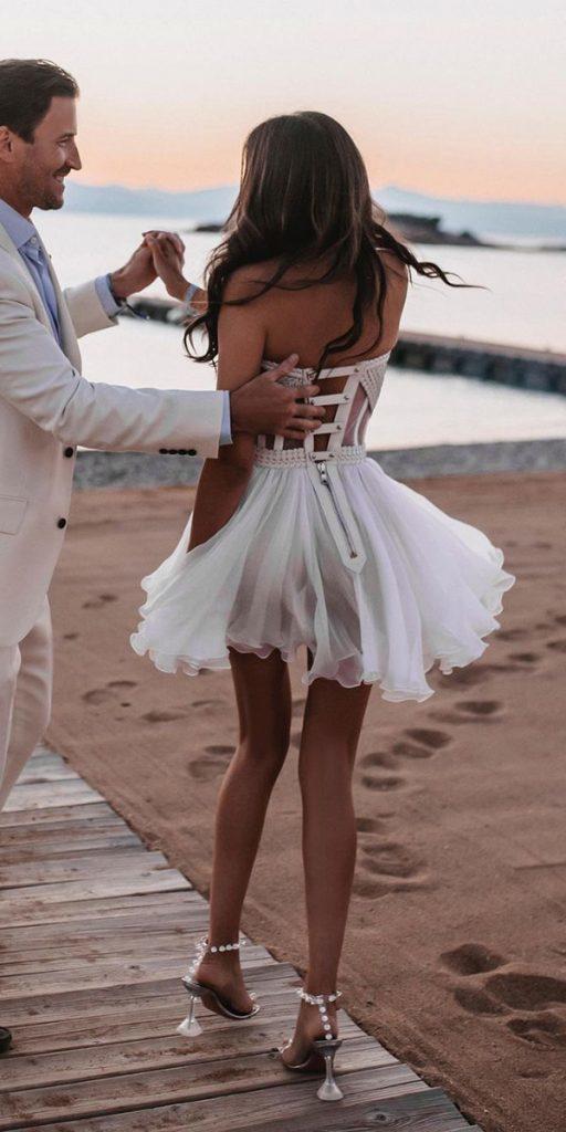 Wedding fashion and beauty salon. Sexy girls in white dress with