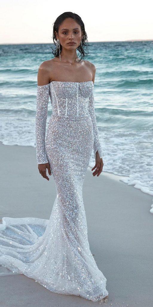summer wedding dresses off the shoulder with sleeves kyhastudios