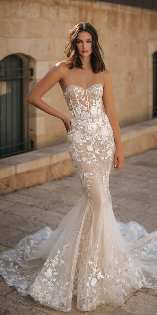 top wedding dresses mermaid sexy strapless neckline berta