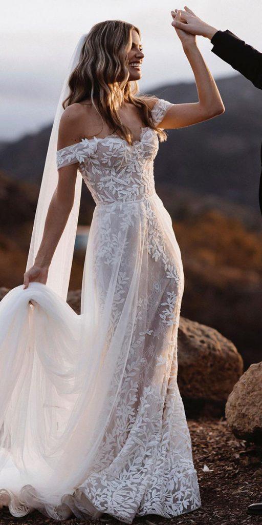 top wedding dresses sheath lace off the shoulder boho tali__photography