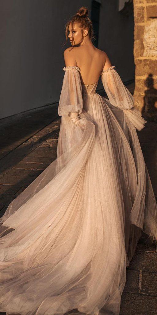 top wedding dresses simple a line blush off the shoulder berta