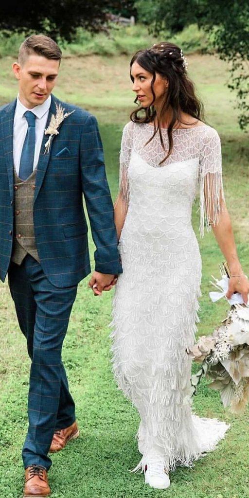 vintage wedding dresses 1920s sheath with fringe country gatsby elizajanehowell