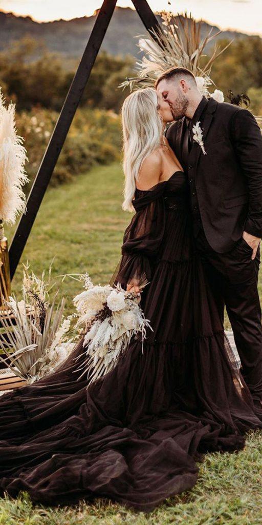black wedding dresses simple black off the shoulder rustic rebekahlaskowskiphotos