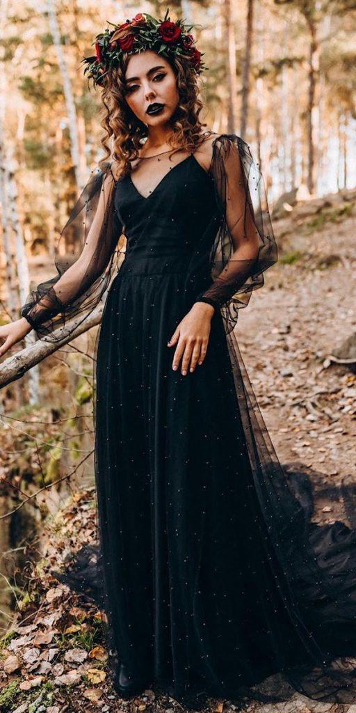 Simple black cheap dress for wedding