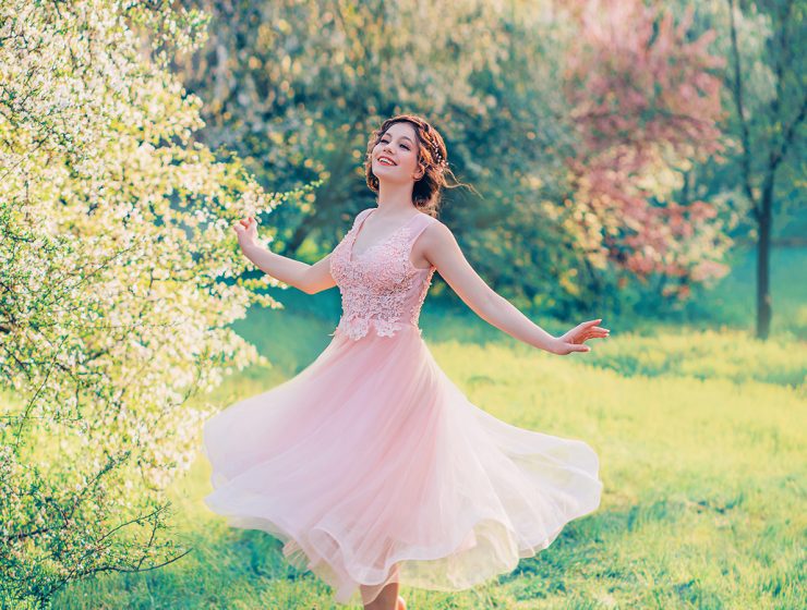 blush wedding dresses featured