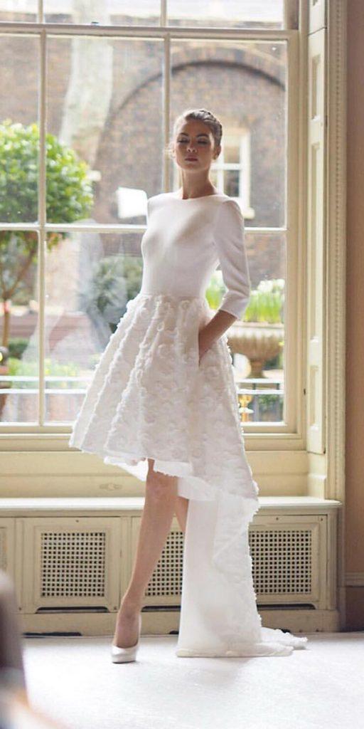 high low wedding dresses with sleeves country modest suzanneneville