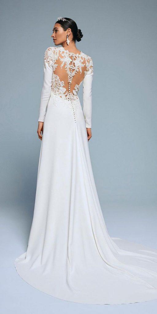 lace back wedding dresses a line with sleeves houseofstpatrick