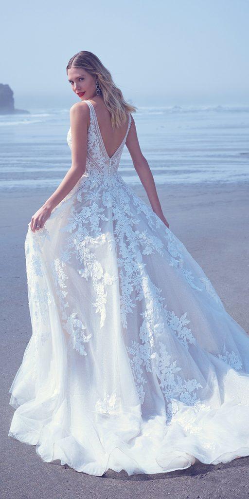 lace beach wedding dresses a line v back maggie sottero