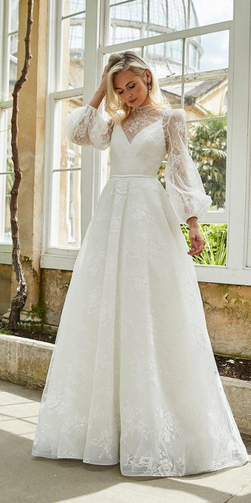 lace wedding dresses with sleeves a line with long sleeves lace country sassi holfold