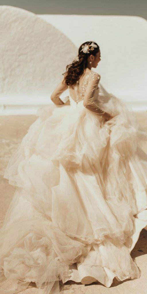 long sleeve wedding dresses ball gown ruffled skirt lahmannphotoco