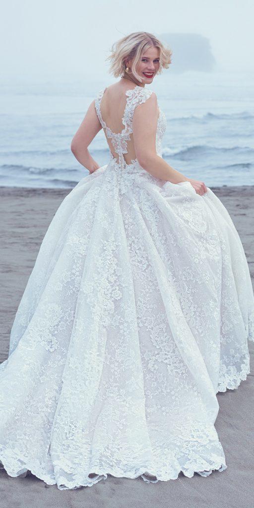 plus size ball gowns wedding dresses lace tattoo effect back beach maggiesottero