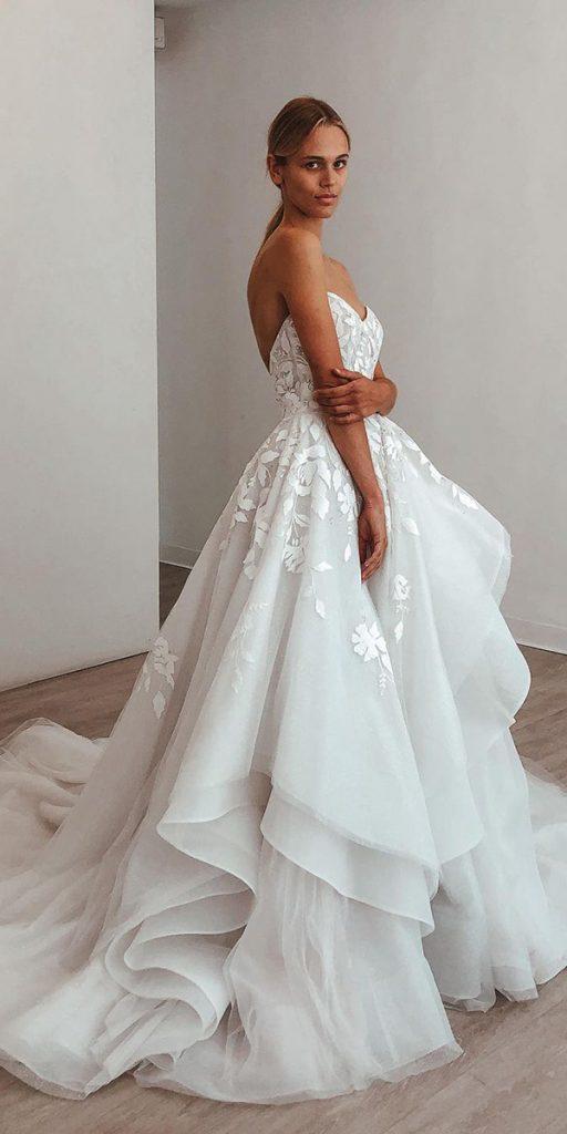 princess wedding dresses ball gown sweetheart strapless neckline ruffled skirt misshayleypaige
