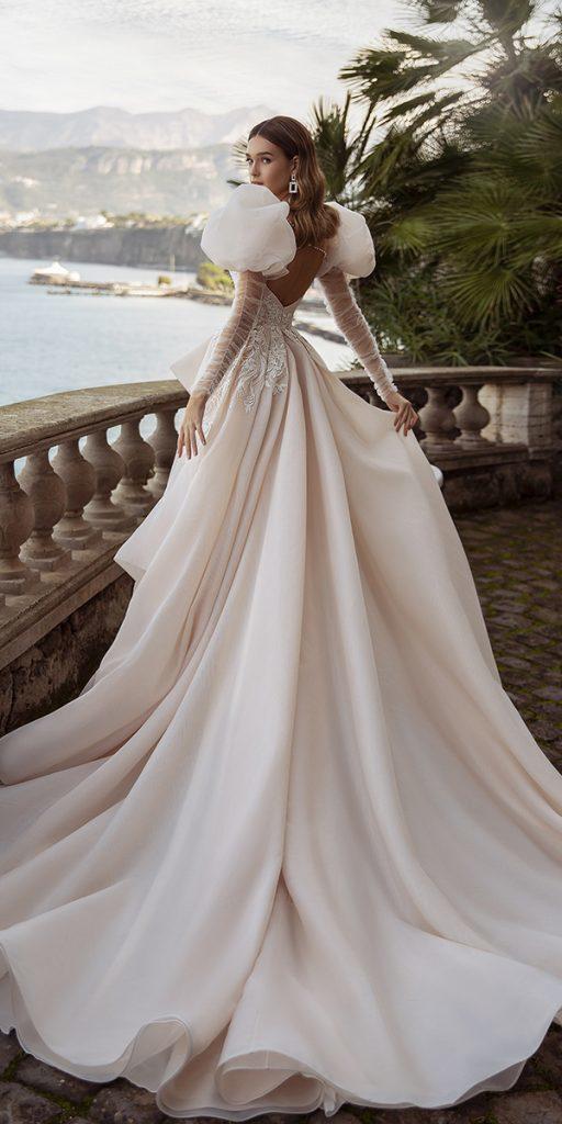 princess wedding dressesball gown with puff sleeves train tina valerdi
