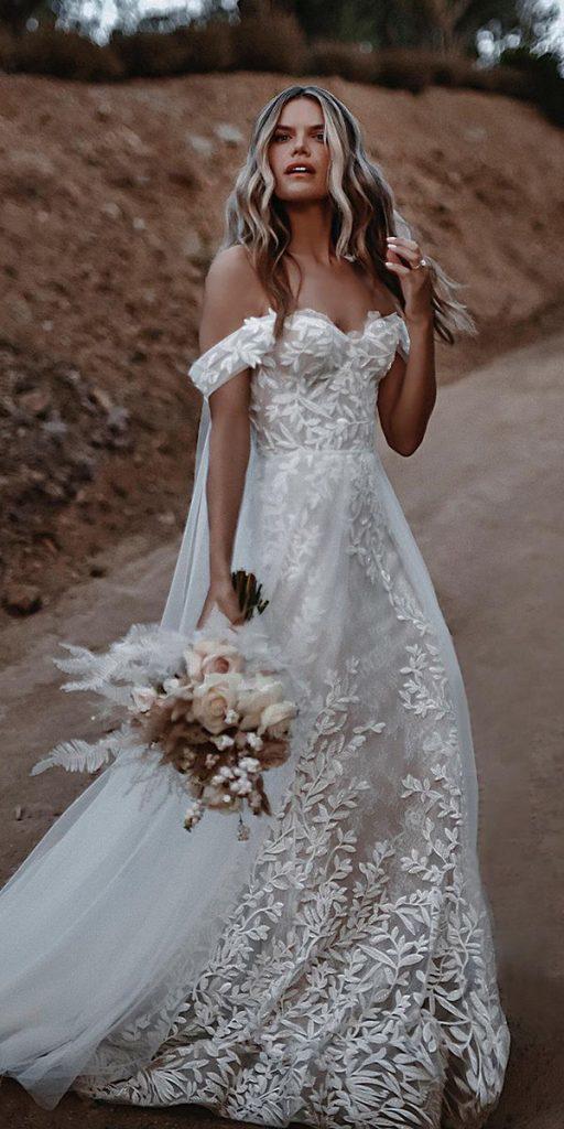 rustic wedding dresses sheath off the shoulder lace tali__photography