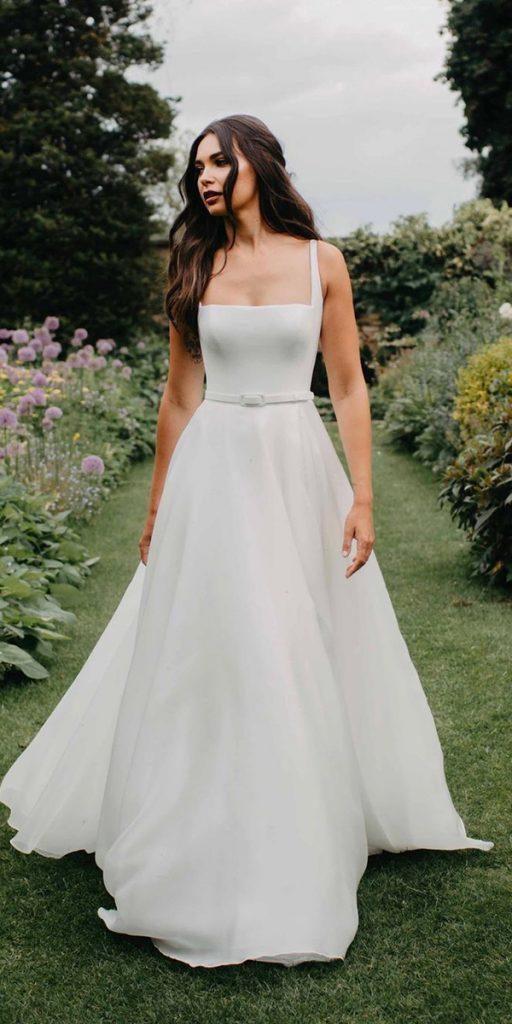 simple wedding dresses a line with spaghetti straps country suzanneneville