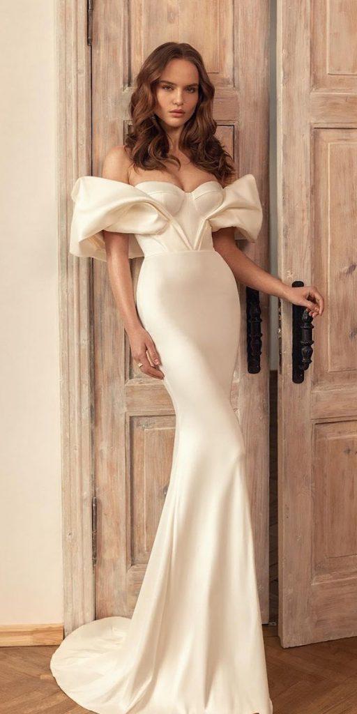simple wedding dresses off the shoulder sweetheart neckline sexy evalendel