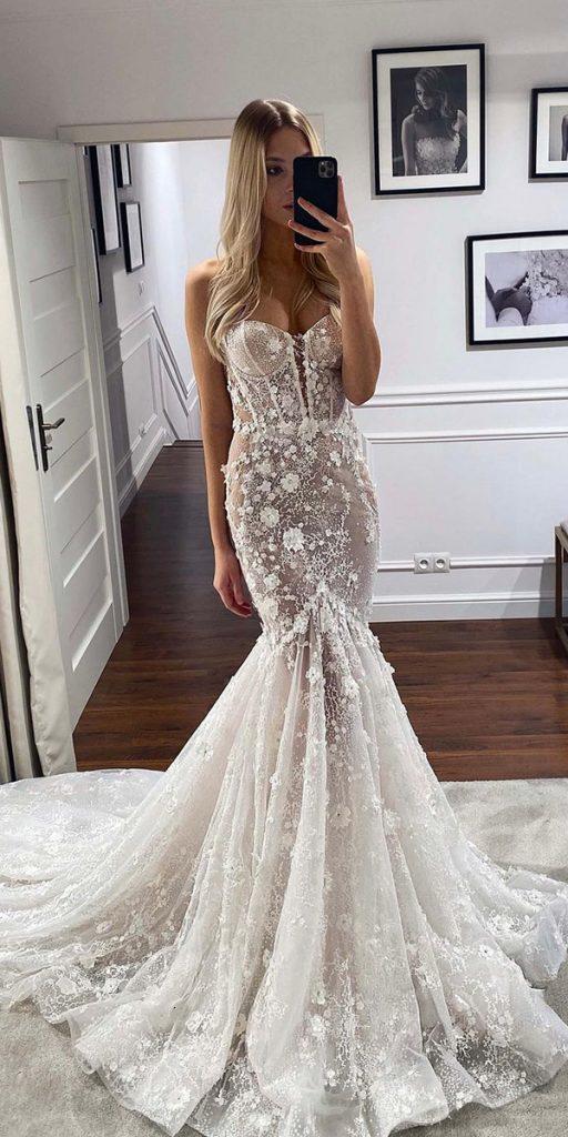 trumpet wedding dresses sweetheart neckline sexy lace tomsebastien