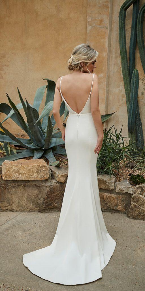 trumpet wedding dresses with spaghetti straps simple back sass holfold