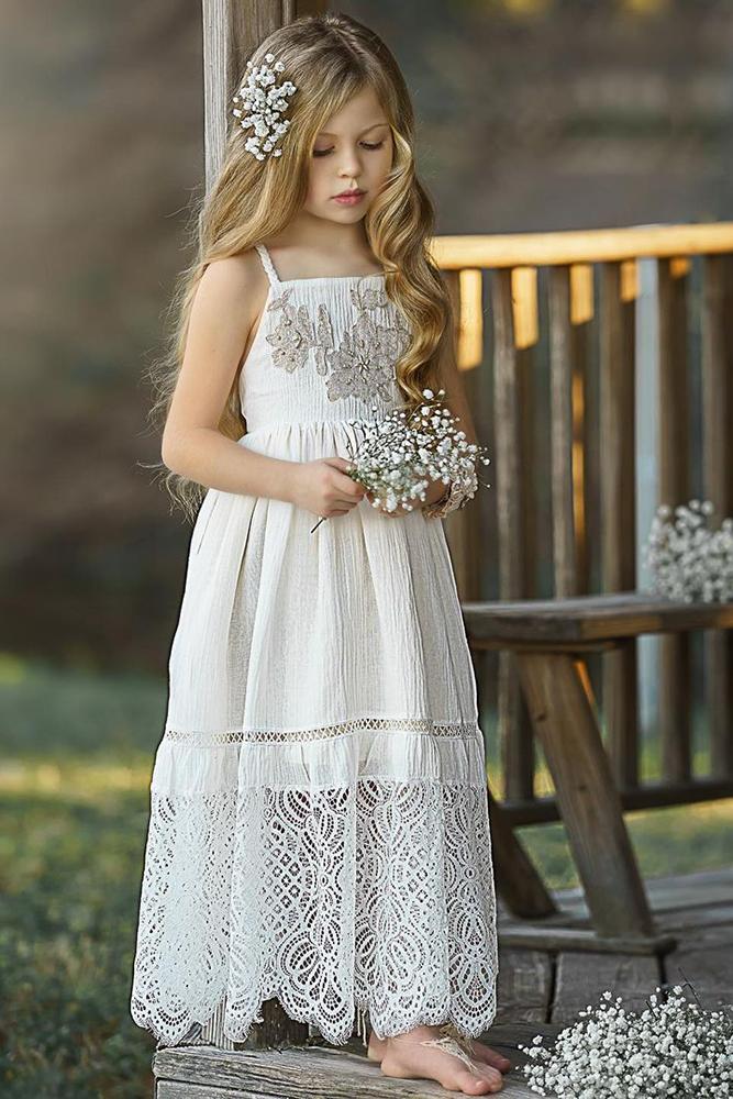 vintage flower girl dresses with spaghetti straps country dollcakevintage