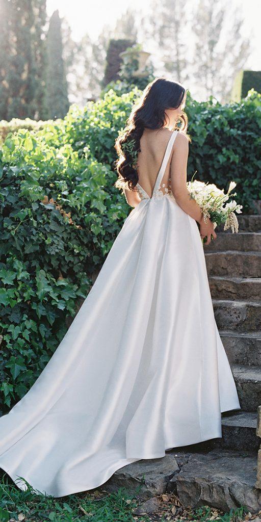 a line wedding dresses simple open back anna barge