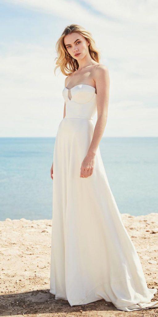 beach wedding dresses a line simple sweetheart neckline danjoneslabel