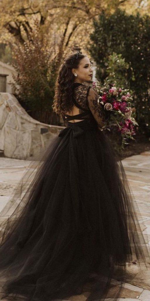 gothic wedding dresses open back lace top with sleeves sweetcarolinestyles