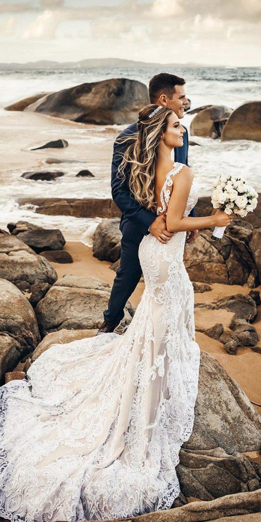 hawaiian wedding dresses sheath lace with spaghetti straps rodrigovipych