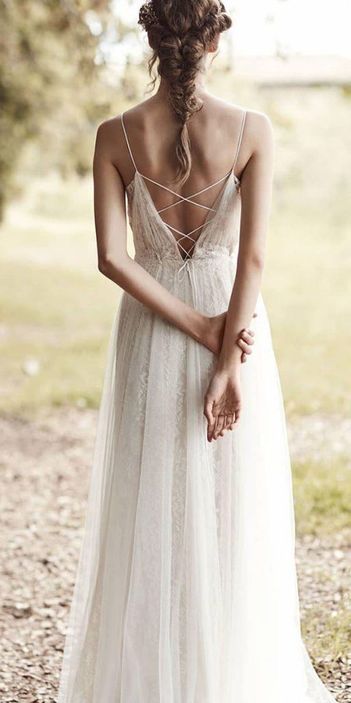  lace boho wedding dresses a line z spaghetti straps beach annakara