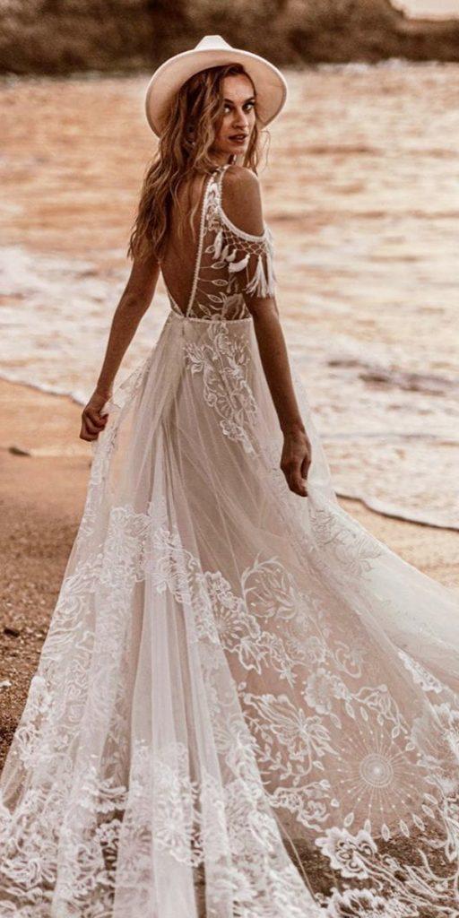  lace boho wedding dresses beach open back light rustic rish_bridal
