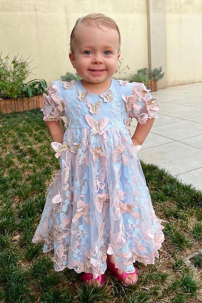 lace flower girl dresses blue floral appliques country isabellanarchi