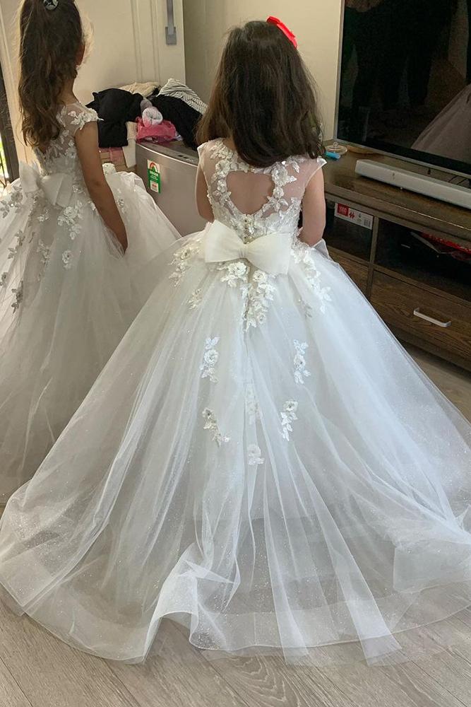 lace flower girl dresses open back tulle skirt vintagerosebyhannahaj